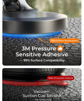 3M pressure-sensitive adhesive base of MagSafe Car Mount For iPhone 17 Pro Max With 24 Strong Magnets close-up view showing surface compatibility.