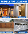 Collage of outdoor and indoor applications for 6 Inch Outdoor Gate Handle 304 Stainless Steel Rustproof Door Pull For Fences Gates Garage