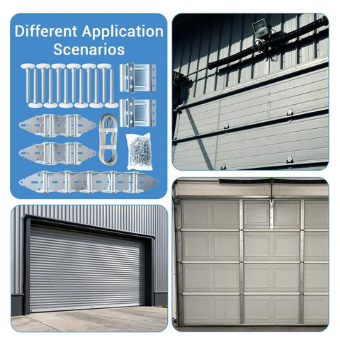 Garage Door Hinge And Roller Tune Up Kit DIY Friendly No Fuss For 16x7 Or 18x7 Doors with steel hinges and rollers installed