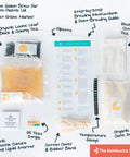 Organic 1 Gallon Kombucha Starter Kit With SCOBY Fermentation Jar Tea And Sugar Bottling Essentials And Clear At Home Brewing Instructions For Beginners To Kickstart Your Brew Like A Pro items displayed.