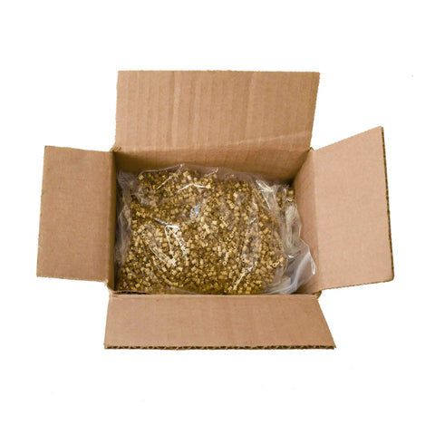 Top Shelf M2 Brass Threaded Inserts Bulk Pack 10000 Pieces 4.5mm Outer Diameter 5mm Long shown in an open box.
