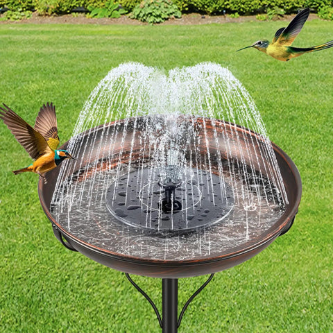 Vintage Bronze Metal Bird Bath And Feeder Bowl For Outdoors With Upgraded Five Prong Base And Taller Support Rod in garden setting