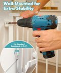 Installing Heavy Duty Metal Retractable Pet Gate For Doorways And Stairs With Auto Close Design on wall for stability.