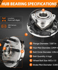 4WD Front Wheel Hub Bearing Assembly With ABS For Chevrolet Silverado Tahoe Suburban Avalanche Express 1500 6 Lug Fits GMC Yukon Sierra Savana Front Left Or Right Truck Grade 515036, showing specifications