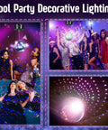Lit Rotating 6 Inch Mirror Ball Party Light With Motor, 12 RGBW Colors, 4 Light Modes at festive celebration
