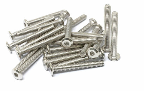 25 Pack 1/4-20 X 2 Inch Stainless Steel 304 Hex Socket Flat Head Cap Screws Bolts For Furniture With Bright Finish