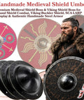 Hand Forged Iron Shield Boss Umbo For Close Combat Grade Medieval Shield Mount Eight Inch Functional Hema Hammered Look