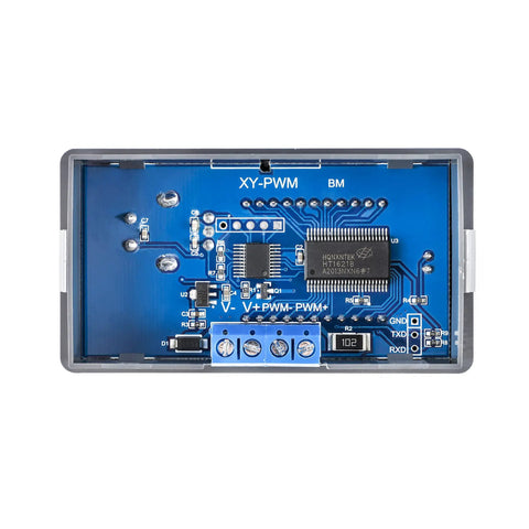 Top view of Beefy 1-Channel PWM Signal Generator XY-KPWM Dual Mode From 1Hz To 150kHz with mounted components and circuit details