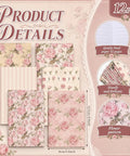Floral Rose Pink Pen And Notepad Gift Set With 12 Flower Ballpoint Pens And 12 Pretty Notepads showing floral designs, 12.5cm x 8cm.