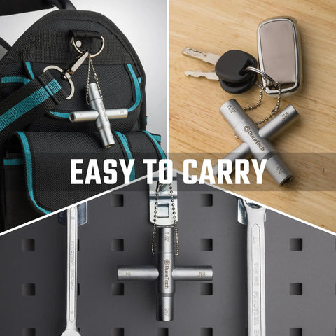 4-Way Sillcock Key Set, 2-Pack For Valve, Faucet, And Spigot Shutoff, Go-To Handy Tool For Emergency Prep, Compact, Durable Construction, Easy To Store In Your Kit on backpack and keys