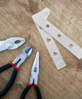 Concealed Shaft Door Hinges Thickened Seven Shaped Design 4 Pack Stainless Steel Smooth Rotation on wooden surface
