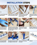 Installation steps for Top Tier Taper And Straight Line Jig For Table Saws with detailed images of assembly process.
