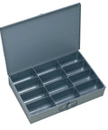 Heavy Duty 18 Inch Wide Cold Rolled Steel Scoop Box With 12 Compartments And Scooped Bottoms Durable Plastic Insert Full Piano Hinge Lid