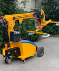 1200kg Electric Glass Vacuum Lifter With Rock Solid Hydraulic Suction Cups And No Sweat Maneuvering Cart side view with three suction cups.