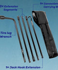 Spare Tire Tool Kit Plus Jack Handle And Wheel Lug Wrench For Ram 1500 2003 To 2018 And 2019 Ram 1500 Classic with storage bag