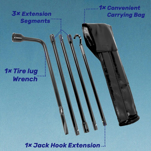 Spare Tire Tool Kit Plus Jack Handle And Wheel Lug Wrench For Ram 1500 2003 To 2018 And 2019 Ram 1500 Classic with storage bag