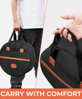 Road Tough Full Size Five Piece Drum Case Set With Killer Thick Padding For 10 Inch 12 Inch Toms bag shown in black with handles.