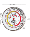 Grill Surface Thermometer With Color Coded Temperature Zones For Precise High Heat Grilling GTS800X ProAccurate shown with scale.