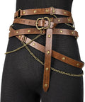 Snag This Fresh Medieval Faux Leather Wrap Belt To Kick Up Your Vintage Look With Adjustable Chain Details and a Snug Custom Fit.