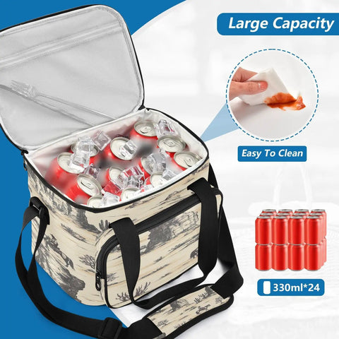 Desert Horseback Riding Insulated Lunch Bag Leakproof Cooler For Picnics And Beach Days with ice-filled interior holding cans
