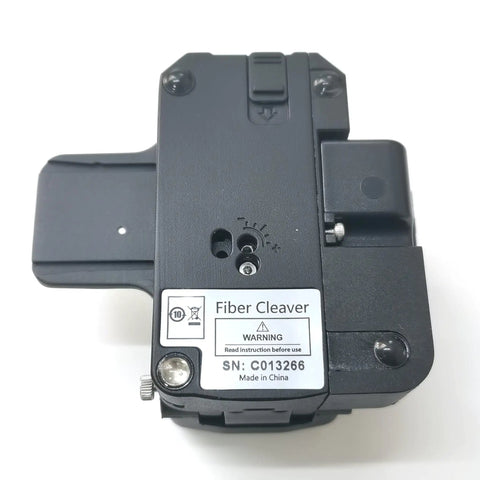 Top view of One Step Fully Automatic Fiber Cutter And Fusion Splicer showing Pro Grade Fiber Cleaver with no tool surface replacement.