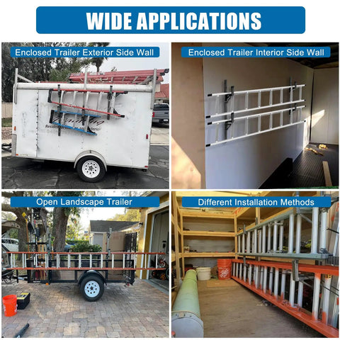 Aluminum Side Mount Ladder Rack For Open And Enclosed Trailers Heavy Duty Wall Mount Carrier for ladders on trailers