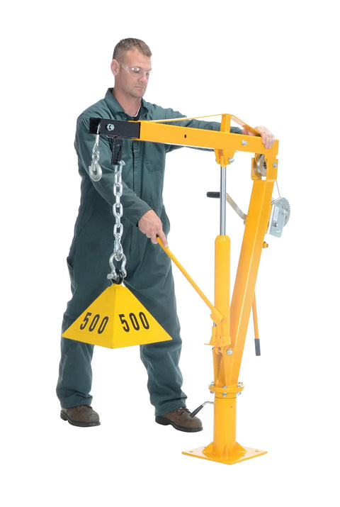 Workhorse Winch Operated Jib Crane With 2000 Lb Capacity And Seven Foot Reach Built Damn Tough To Move Big Cargo Without Breaking A Sweat Today