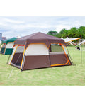 Instant Family Cabin Tent With Two Rooms And Three Doors Mesh Windows Waterproof Double Layer Design Easy Setup In 60 Seconds