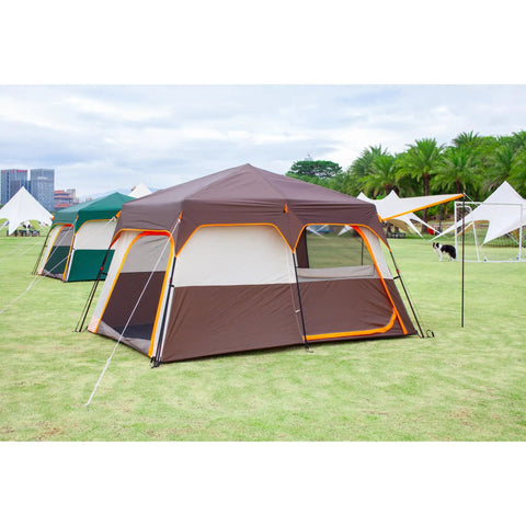 Instant Family Cabin Tent With Two Rooms And Three Doors Mesh Windows Waterproof Double Layer Design Easy Setup In 60 Seconds Straight Wall Big 
