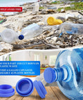Leak Proof Silicone Replacement Caps Pack Of 6 For 5 Gallon Water Jugs No Spill Lids Fit 55mm Bottles Blue Caps For Safe Pouring And Long Lasting Fit
