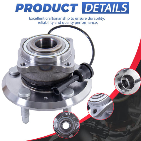 2 Pack Rear Wheel Hub Bearing Assembly 5 Lug With ABS 512440 Fits 2010 2017 Chevy Equinox And 2010 2017 GMC Terrain OE Replacement