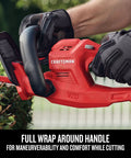 V20 Cordless Hedge Trimmer With 20 Inch Dual Action Blades Up To Three Quarter Inch Cut Capacity in use trimming hedges