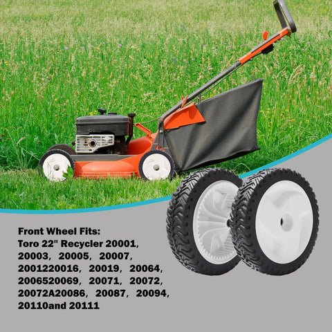 8 Inch Front Drive Wheel Set For Toro 22 Inch Recycler Self Propelled Lawn Mower Replacement 105-1815 Gear Assembly Two Pack