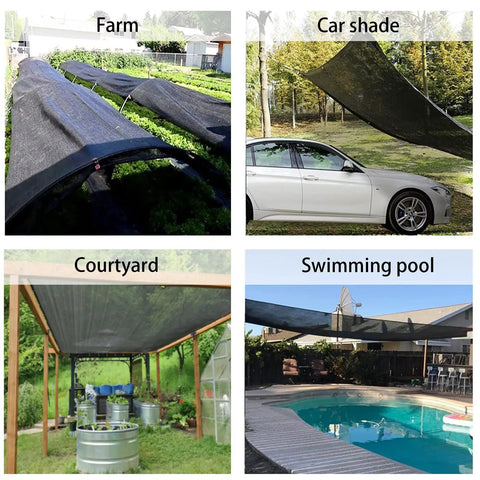 10 By 20 Ft Shade Cloth With 55 Percent Shade For Garden Plants Backyard Greenhouse And Patio With Grommets Sun Shade Net Mesh Tarp That Keeps Heat Out And Easy Setup For Plant Protection shown over car, pool, farm, courtyard