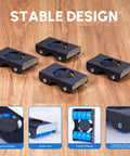 Heavy Duty Furniture Sliders With Wheels For 700 Lbs Load, 4 metal sliders on wood floor with anti slip pads and brakes