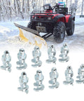Tire Thread Studs Set With Tungsten Steel Screws 50 Piece Silver Finish for Off-Road Vehicles with ATV in snowy terrain