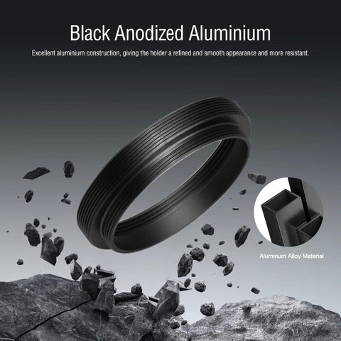 Telescope Adapter M48X0.75 To M42X0.75 And M42X1 Female To M42X0.75 Male, anodized aluminum in rocky backdrop