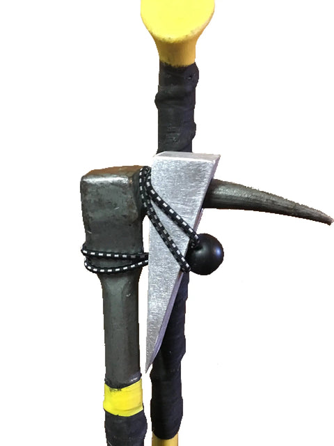 Beefy Aluminum Forced Entry Wedge For Halligan Bar 6061 T6 Pry Tool attached to Halligan bar showing smooth angled face