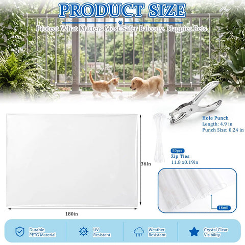 Gotta Keep Your Little Ones Safe With This Hella Clear Banister Guard And Pet Barrier For Balconies Stairs And Windows 16 Mil Thick Transparent Mesh