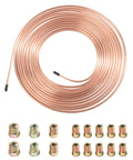 25 Ft 3/16 Copper Nickel Brake Line Kit With Flexible Rugged Rustproof Copper Coated Tubing And 16 Inverted Flare Fittings