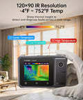 2 In 1 Thermal Imaging Multimeter with 19999 Counts TRMS Readings and 120x90 Infrared Camera in living room setting