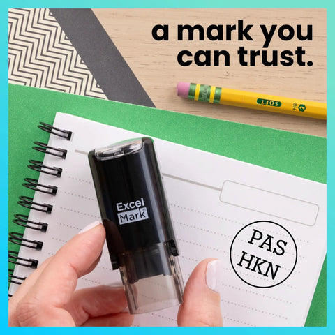 Self Inking Inspection Stamp Dual Line Layout For Swift Quality Control Checks Rock Solid Workhorse For Shop Floors on notebook.