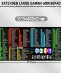 Ultra Long Desk Pad For Gaming And Office, 31.5 By 15.7 Inch Extended Mouse Pad With Stitched Edge shown with app shortcuts.