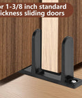 4 Pack Sliding Closet Door Floor Guides Universal ABS Bottom Guides For 1-3/8 Inch Thick Doors Black Cabinet Floor Guides with Screws