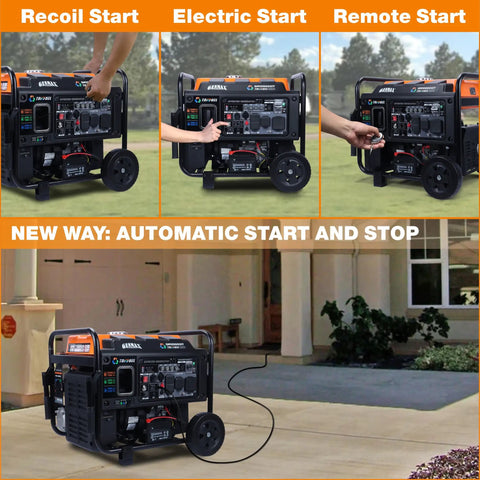 10500 Watt Tri Fuel Open Frame Inverter Generator with ATS Quiet Technology CO Sensor Digital Display and 50A Output