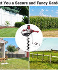 Electric Post Hole Digger Kit With 6 Inch And 12 Inch Auger Bits 1500W Powerhead Heavy Duty Digging Tool for garden projects