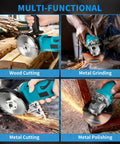 Cordless 5 Inch Angle Grinder Kit With 2x6.0Ah Batteries 125mm 10000 RPM Brushless Motor used for cutting and polishing