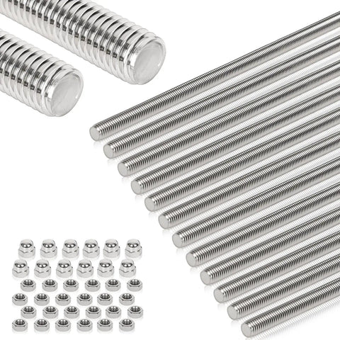 12 Pack 304 Stainless Steel M4 Fully Threaded Rods Tough As Nails 10 Inch Long Right Hand Threaded With Nuts