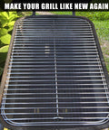 Heavy Duty Hinged Cooking Grid For Veteran Outdoor Grills Goof Proof Charcoal Flip System resting on a grill surface.