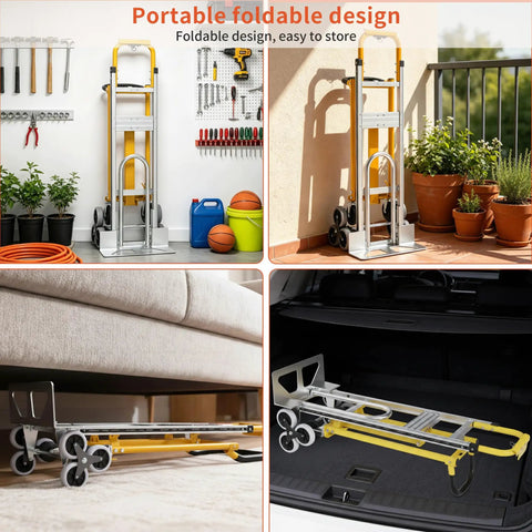 Heavy Duty Stair Climbing Hand Truck Built Tough For 1000 Pound Loads No Sweat Moving Four In One Instant Convertible Aluminum Dolly Cart With Smooth Rollers Badass Load Lifter For Relocations Logistics And Mall Dash Trips